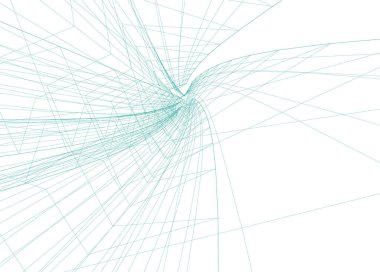 Mimari sanat konseptinde soyut çizgiler, minimum geometrik şekiller. 