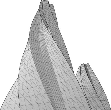 Mimari sanat konseptinde soyut çizgiler, minimum geometrik şekiller. 