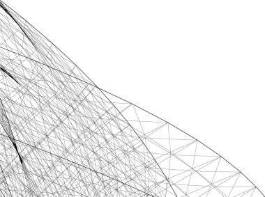 Mimari sanat konseptinde soyut çizgiler, minimum geometrik şekiller. 