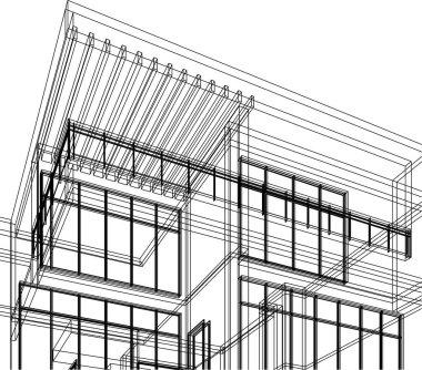Mimari sanat konseptinde soyut çizgiler, minimum geometrik şekiller. 