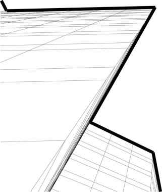 Mimari sanat konseptinde soyut çizgiler, minimum geometrik şekiller. 