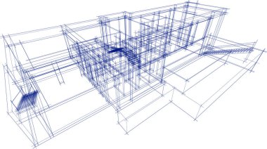Mimari sanat konseptinde soyut çizgiler, minimum geometrik şekiller. 