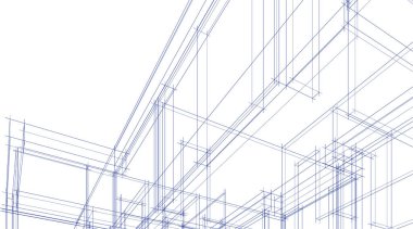 Mimari sanat konseptinde soyut çizgiler, minimum geometrik şekiller. 