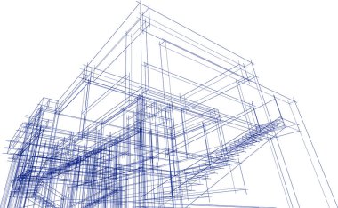 Mimari sanat konseptinde soyut çizgiler, minimum geometrik şekiller. 