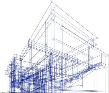 Mimari sanat konseptinde soyut çizgiler, minimum geometrik şekiller. 