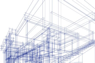 Mimari sanat konseptinde soyut çizgiler, minimum geometrik şekiller. 