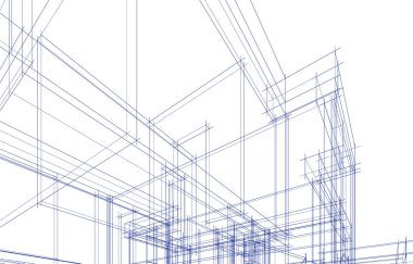 Mimari sanat konseptinde soyut çizgiler, minimum geometrik şekiller. 