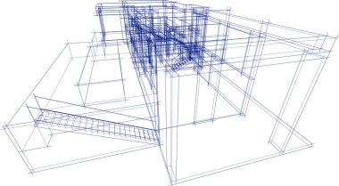 Mimari sanat konseptinde soyut çizgiler, minimum geometrik şekiller. 