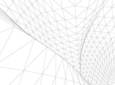 Mimari sanat konseptinde soyut çizgiler, minimum geometrik şekiller. 