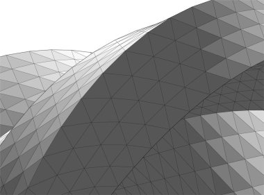 Mimari sanat konseptinde soyut çizgiler, minimum geometrik şekiller. 