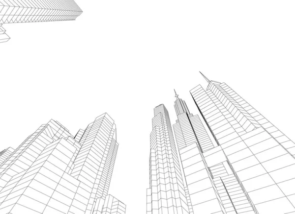 Linhas Abstratas Desenho Conceito Arte Arquitetônica Formas Geométricas Mínimas —  Vetores de Stock