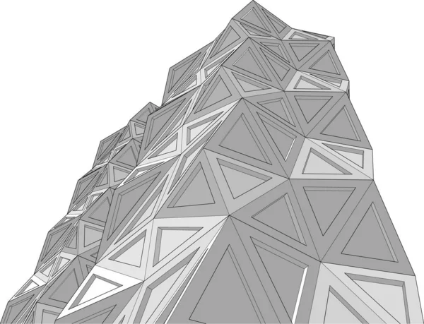 Linhas Abstratas Desenho Conceito Arte Arquitetônica Formas Geométricas Mínimas — Vetor de Stock