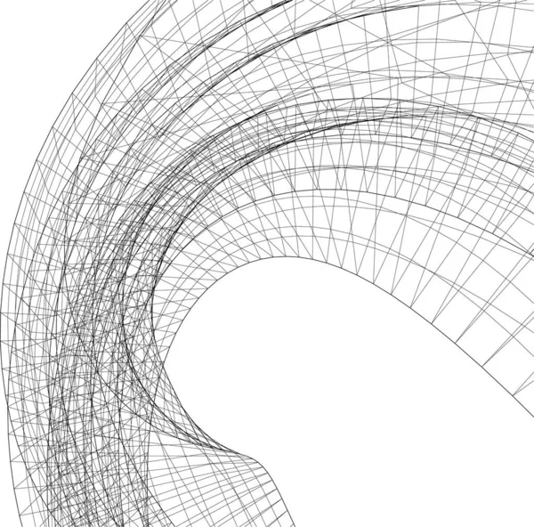 Lignes Dessin Abstraites Dans Concept Art Architectural Formes Géométriques Minimales — Image vectorielle