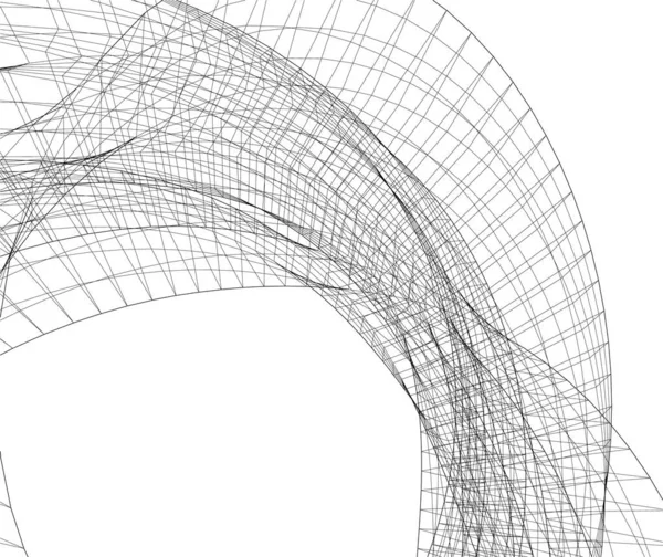 Mimari Sanat Konseptinde Soyut Çizgiler Minimum Geometrik Şekiller — Stok Vektör