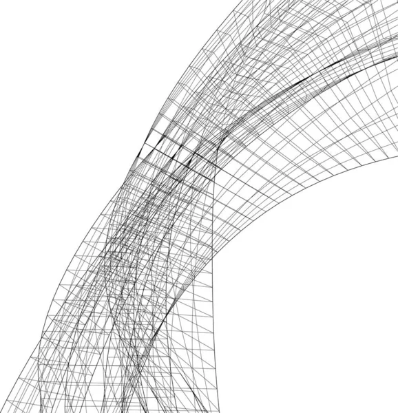 Linee Disegno Astratte Nel Concetto Arte Architettonica Forme Geometriche Minime — Vettoriale Stock