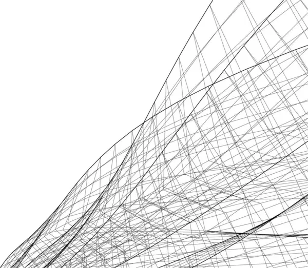 Abstrakte Zeichnungslinien Architektonischen Kunstkonzept Minimale Geometrische Formen — Stockvektor