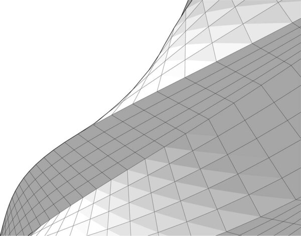 Abstract drawing lines in architectural art concept, minimal geometrical shapes. 