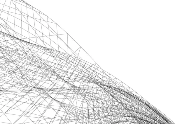 Abstrakcyjne Linie Rysunku Koncepcji Sztuki Architektonicznej Minimalne Kształty Geometryczne — Wektor stockowy