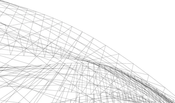 Líneas Abstractas Dibujo Concepto Arte Arquitectónico Formas Geométricas Mínimas — Archivo Imágenes Vectoriales