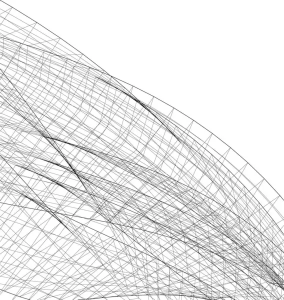 Abstrakcyjne Linie Rysunku Koncepcji Sztuki Architektonicznej Minimalne Kształty Geometryczne — Wektor stockowy