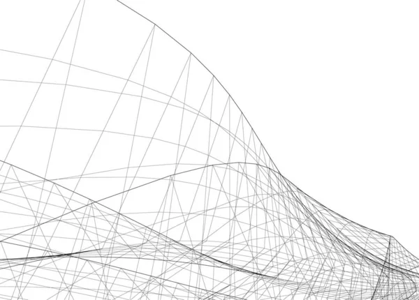 Abstrakcyjne Linie Rysunku Koncepcji Sztuki Architektonicznej Minimalne Kształty Geometryczne — Wektor stockowy