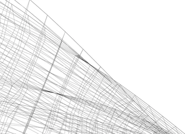 Abstracte Tekenlijnen Architectonisch Kunstconcept Minimale Geometrische Vormen — Stockvector