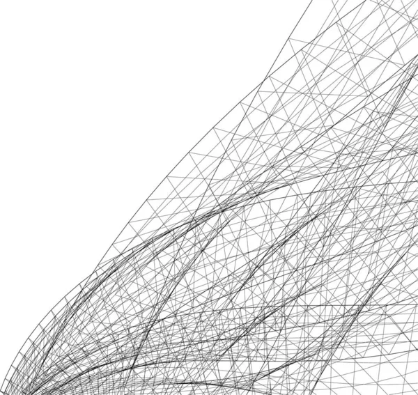 Linhas Abstratas Desenho Conceito Arte Arquitetônica Formas Geométricas Mínimas — Vetor de Stock