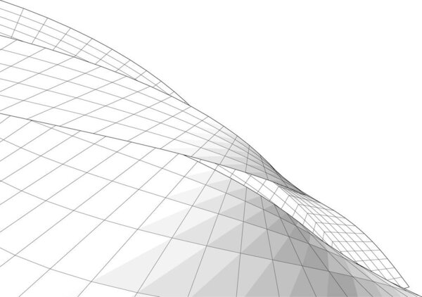 Abstract drawing lines in architectural art concept, minimal geometrical shapes. 