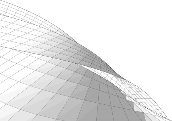 Abstract drawing lines in architectural art concept, minimal geometrical shapes. 