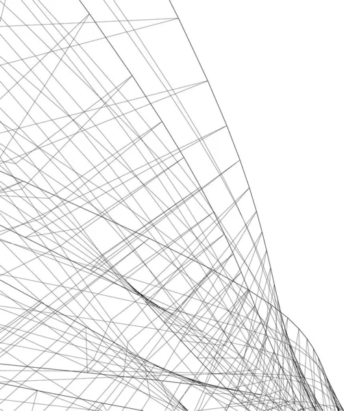 Abstracte Tekenlijnen Architectonisch Kunstconcept Minimale Geometrische Vormen — Stockvector