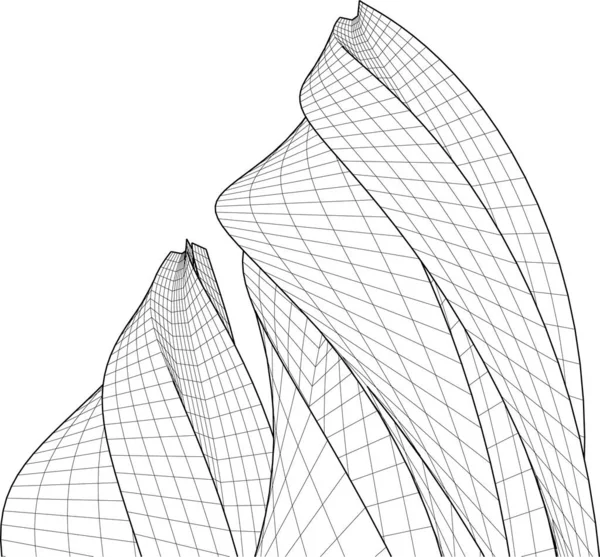 Mimari Sanat Konseptinde Soyut Çizgiler Minimum Geometrik Şekiller — Stok Vektör