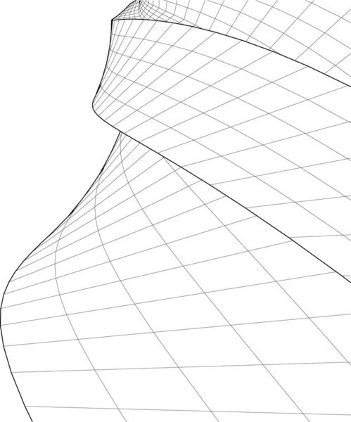 Lignes Dessin Abstraites Dans Concept Art Architectural Formes Géométriques Minimales — Image vectorielle