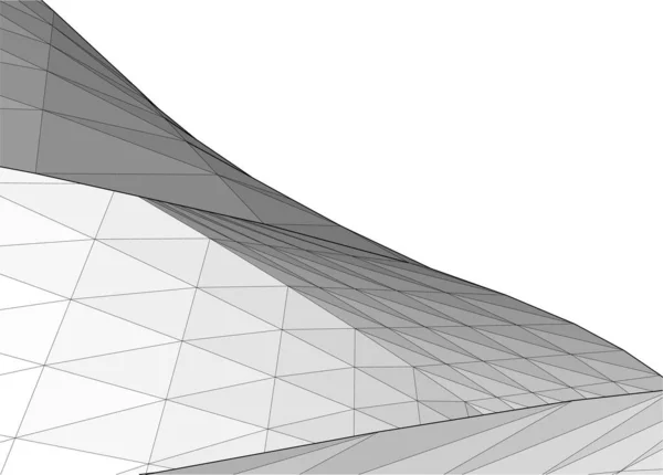 Linhas Abstratas Desenho Conceito Arte Arquitetônica Formas Geométricas Mínimas — Vetor de Stock