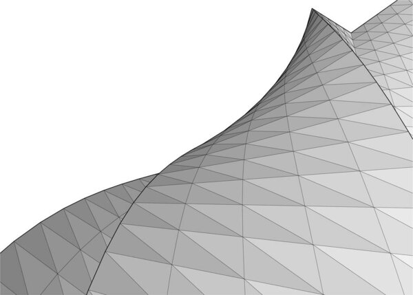 Abstract drawing lines in architectural art concept, minimal geometrical shapes. 