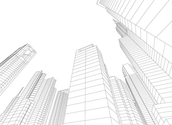 建築芸術の概念における抽象的な線や最小限の幾何学的形状 — ストックベクタ