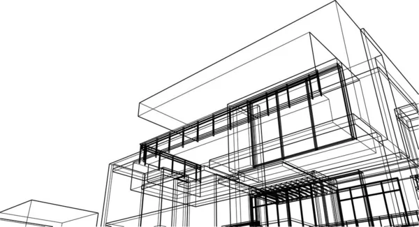 Mimari sanat konseptinde soyut çizgiler, minimum geometrik şekiller. 