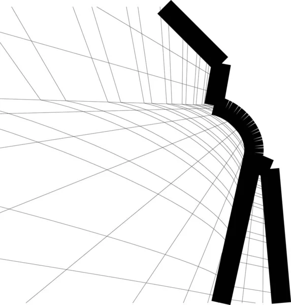 Linhas Abstratas Desenho Conceito Arte Arquitetônica Formas Geométricas Mínimas —  Vetores de Stock