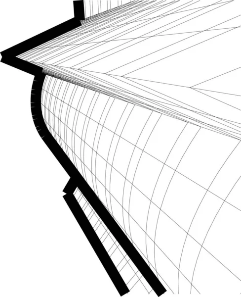 Abstrakte Zeichnungslinien Architektonischen Kunstkonzept Minimale Geometrische Formen — Stockvektor