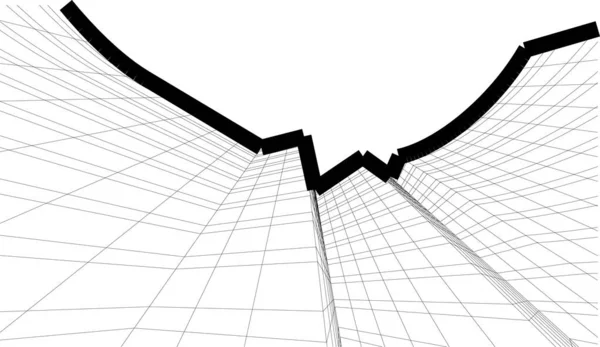 Linhas Abstratas Desenho Conceito Arte Arquitetônica Formas Geométricas Mínimas — Vetor de Stock