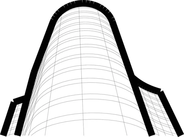 Abstrakte Zeichnungslinien Architektonischen Kunstkonzept Minimale Geometrische Formen — Stockvektor