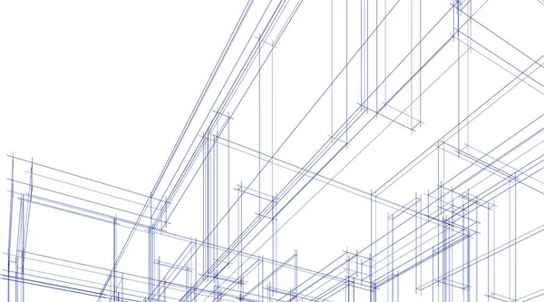 建築芸術の概念における抽象的な線や最小限の幾何学的形状 — ストックベクタ