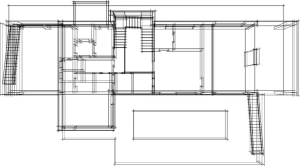 Abstraktní Kreslicí Čáry Architektonickém Pojetí Minimální Geometrické Tvary — Stockový vektor