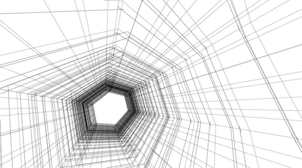 Linhas Abstratas Desenho Conceito Arte Arquitetônica Formas Geométricas Mínimas — Vetor de Stock