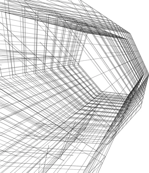 Líneas Abstractas Dibujo Concepto Arte Arquitectónico Formas Geométricas Mínimas — Archivo Imágenes Vectoriales