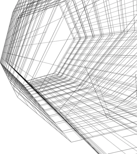 Abstrakcyjne Linie Rysunku Koncepcji Sztuki Architektonicznej Minimalne Kształty Geometryczne — Wektor stockowy