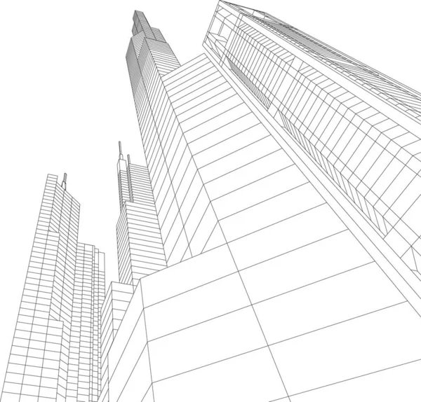 Linhas Abstratas Desenho Conceito Arte Arquitetônica Formas Geométricas Mínimas — Vetor de Stock