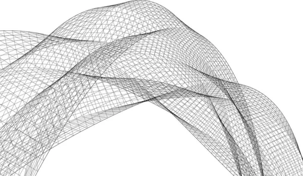 Linhas Abstratas Desenho Conceito Arte Arquitetônica Formas Geométricas Mínimas —  Vetores de Stock