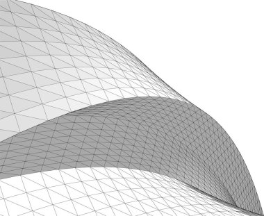 Mimari sanat konseptinde soyut çizgiler, minimum geometrik şekiller. 