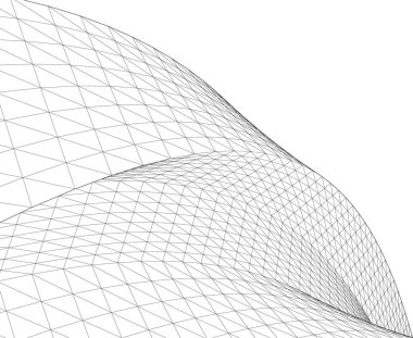 Mimari sanat konseptinde soyut çizgiler, minimum geometrik şekiller. 