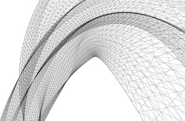 Mimari sanat konseptinde soyut çizgiler, minimum geometrik şekiller. 